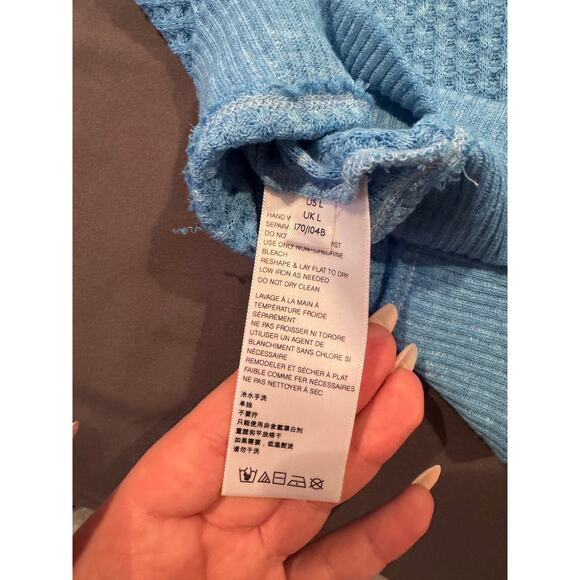 We The Free Westend Thermal Top Large Oversized Kangaroo Pocket Blue - Picture 7 of 7